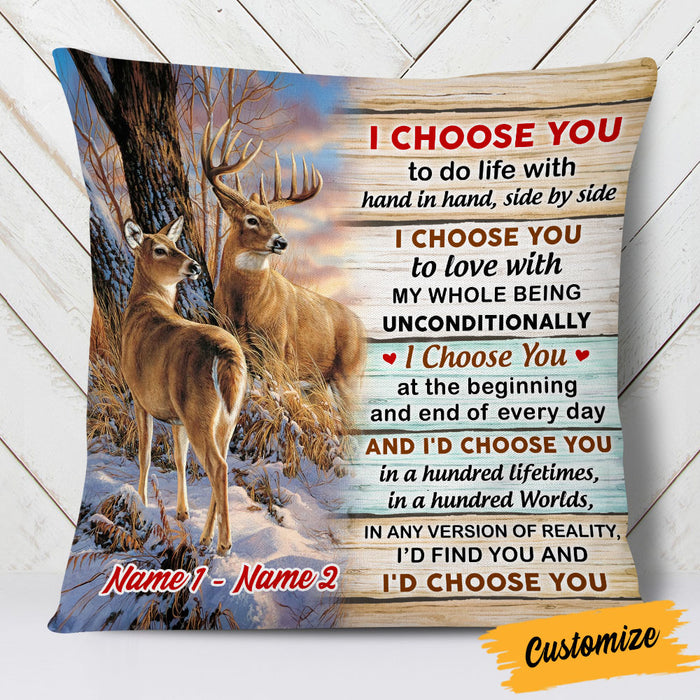 Personalized Hunting Deer Couple Pillow DB287 23O53 1