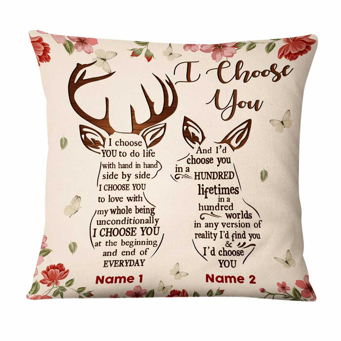 Personalized Hunting Deer Couple Pillow DB288 23O47 1