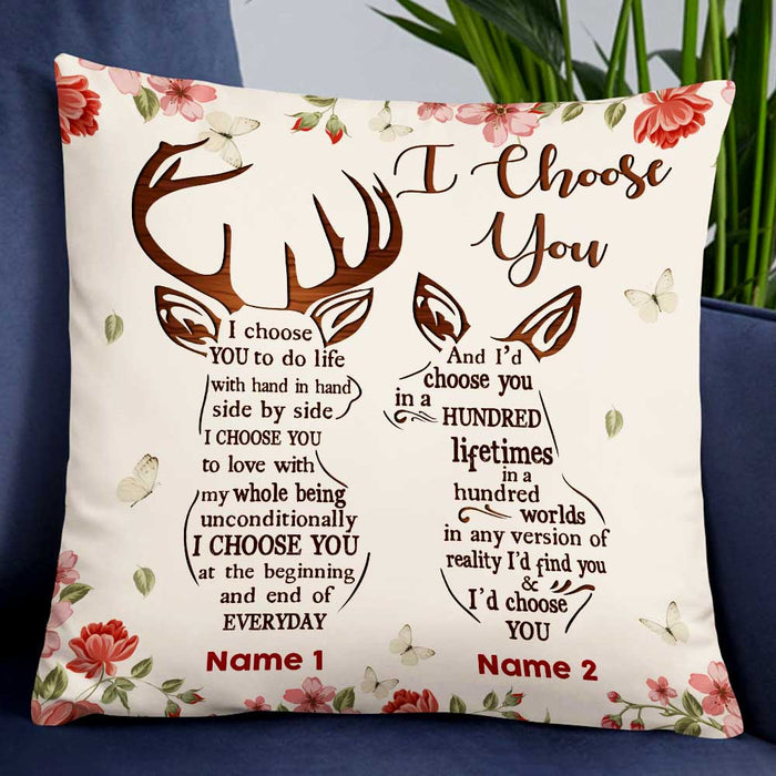 Personalized Hunting Deer Couple Pillow DB288 23O47 1