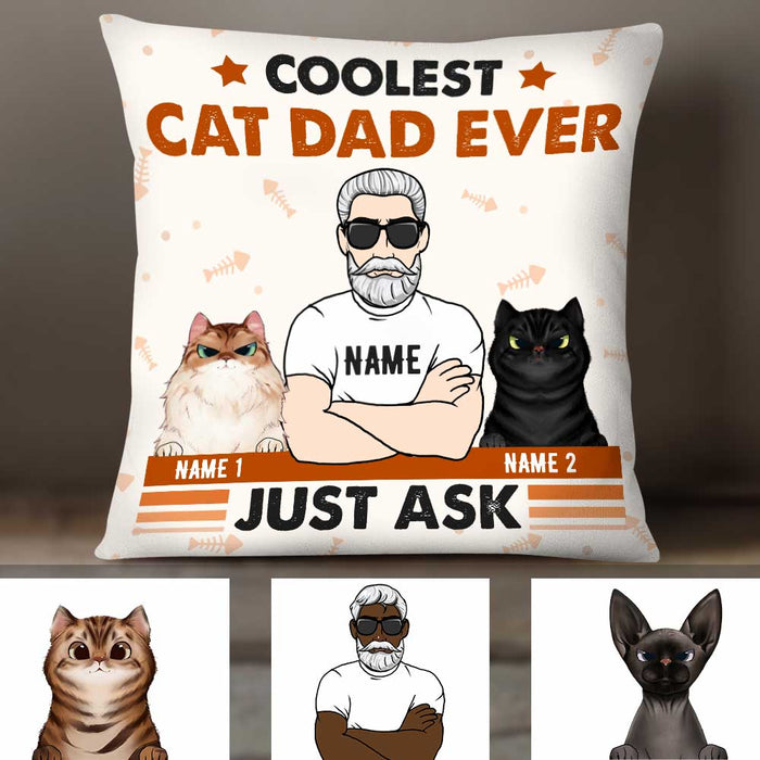 Personalized Cat Dad Just Ask Pillow DB292 23O34 1