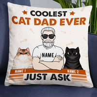 Personalized Cat Dad Just Ask Pillow DB292 23O34 thumb 1