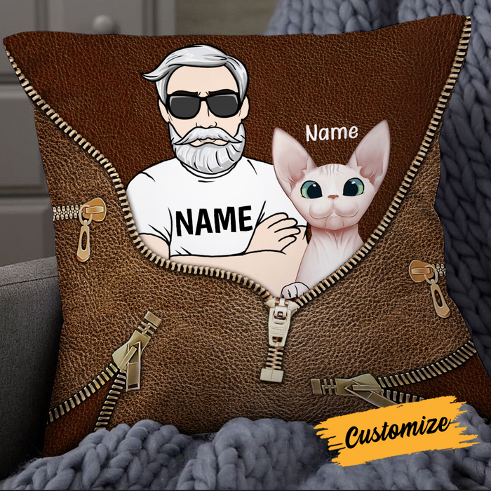 Personalized Cat Dad Pillow DB295 23O24 1