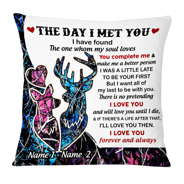 Personalized Hunting Deer Couple Pillow DB292 30O53 1