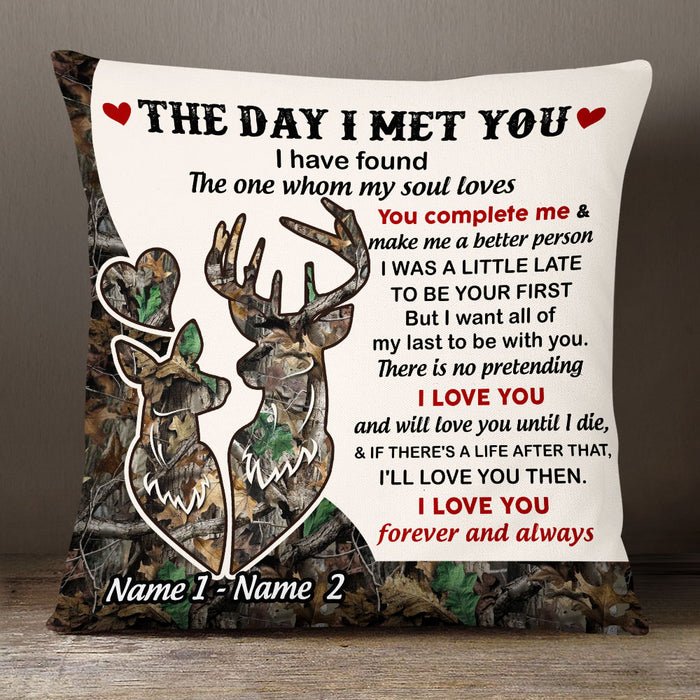 Personalized Hunting Deer Couple Pillow DB292 30O53 1