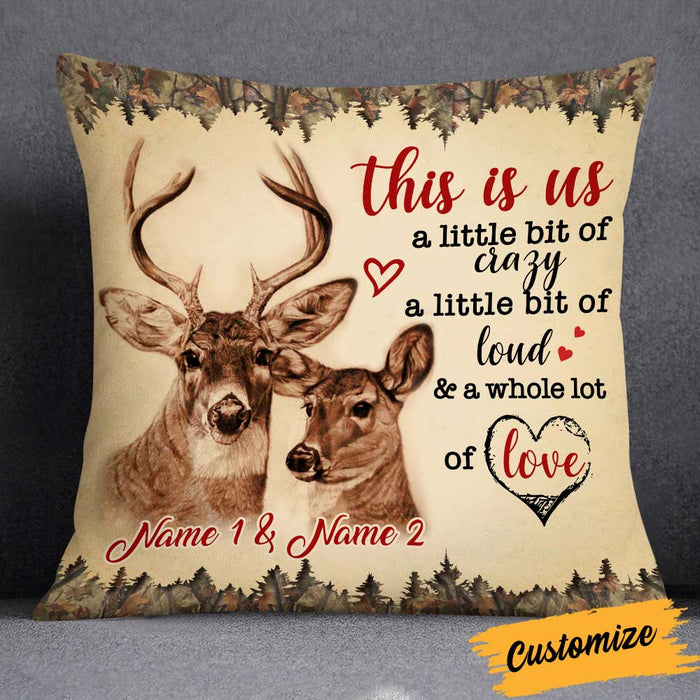 Personalized Hunting Deer Couple Pillow DB292 85O34 1