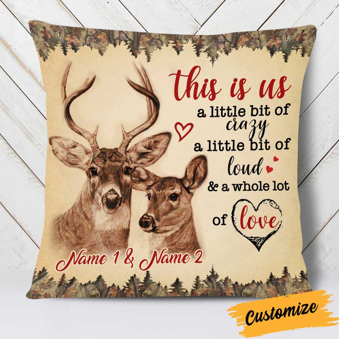 Personalized Hunting Deer Couple Pillow DB292 85O34 1