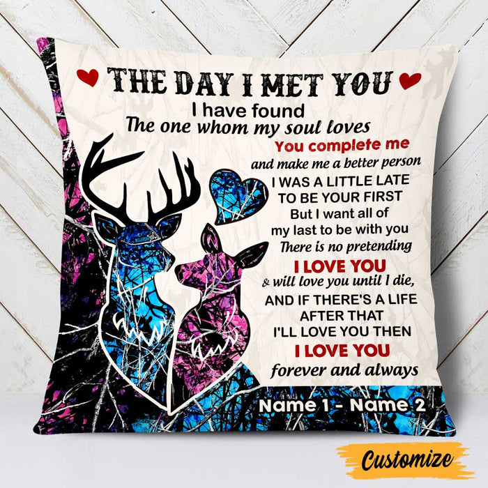 Personalized Hunting Deer Couple Pillow DB293 26O47 1