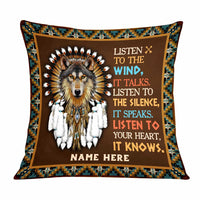 Personalized Wolf Native American Pillow DB291 95O47 thumb 1