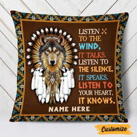 Personalized Wolf Native American Pillow DB291 95O47 thumb 1