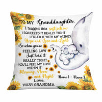Personalized Daughter Granddaughter Elephant Sunflower Pillow DB291 87O58 thumb 1