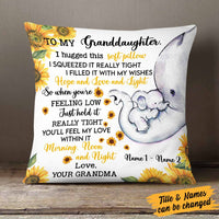 Personalized Daughter Granddaughter Elephant Sunflower Pillow DB291 87O58 thumb 1