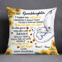 Personalized Daughter Granddaughter Elephant Sunflower Pillow DB291 87O58 thumb 1