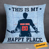 Personalized Hockey Happy Place Pillow DB302 30O34 1