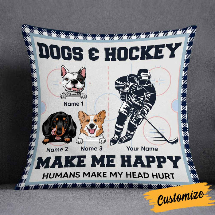 Personalized Hockey Dog Pillow DB302 26O58 - Famvibe