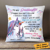 Personalized Granddaughter Hug This Unicorn Pillow DB304 81O58 thumb 1