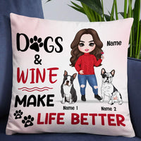 Personalized Dog Mom Love Better Life Pillow DB304 95O57 thumb 1