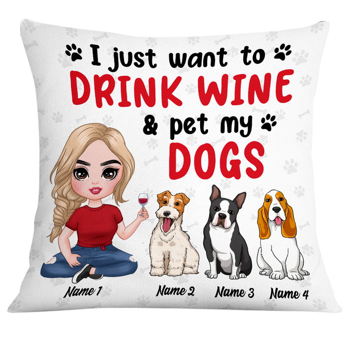 Personalized Dog Mom Love Drink Pillow DB305 95O24 1