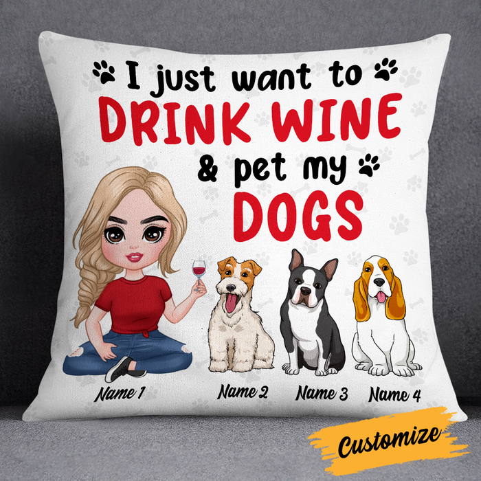 Personalized Dog Mom Love Drink Pillow DB305 95O24 1