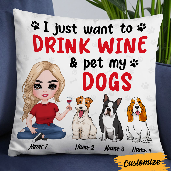 Personalized Dog Mom Love Drink Pillow DB305 95O24 1