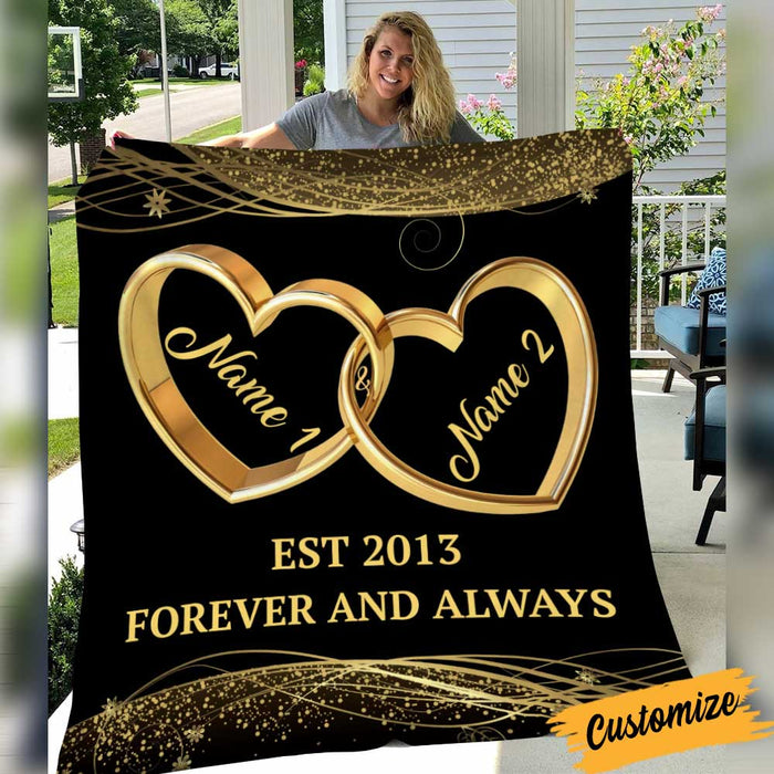 Personalized Couple Husband Wife Wedding Rings Blanket NB273 81O34 1