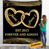 Personalized Couple Husband Wife Wedding Rings Blanket NB273 81O34 thumb 1