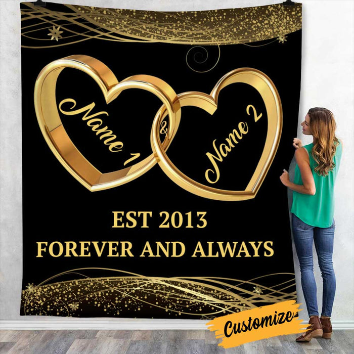 Personalized Couple Husband Wife Wedding Rings Blanket NB273 81O34 1