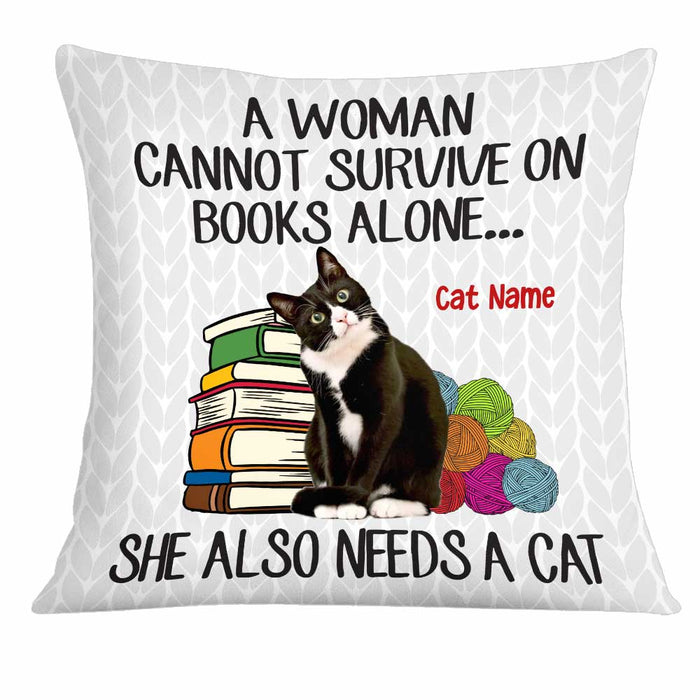 Personalized Cat Mom Book Photo Pillow DB304 85O34 1