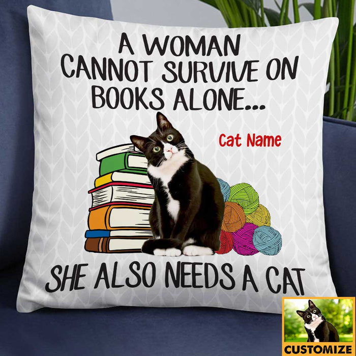 Personalized Cat Mom Book Photo Pillow DB304 85O34 1