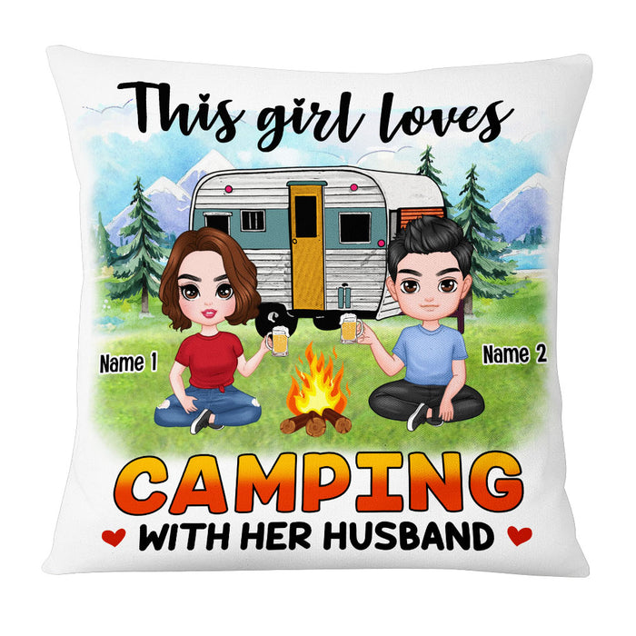 Personalized Camping Couple Love Pillow DB311 30O53 1