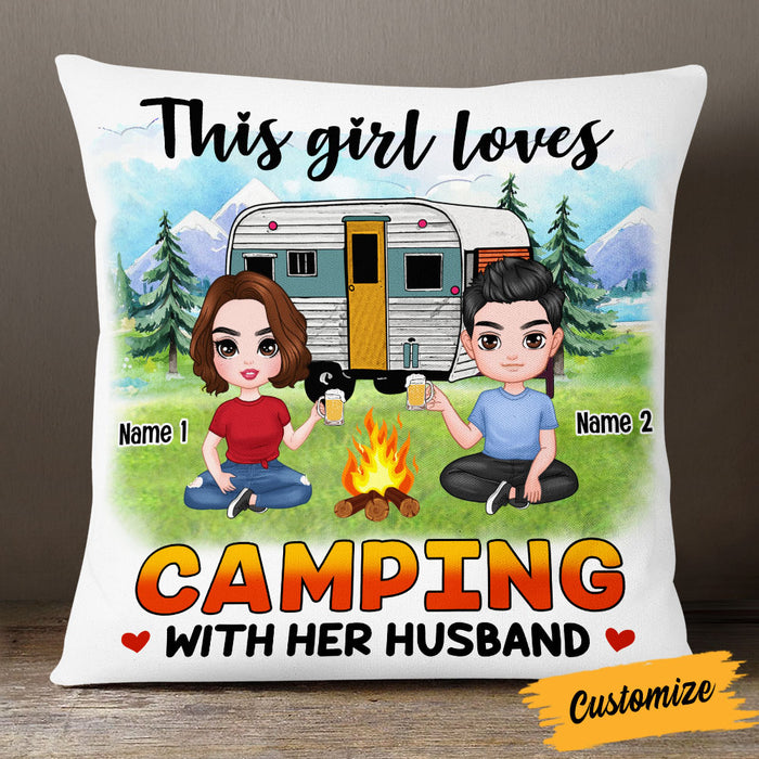 Personalized Camping Couple Love Pillow DB311 30O53 1
