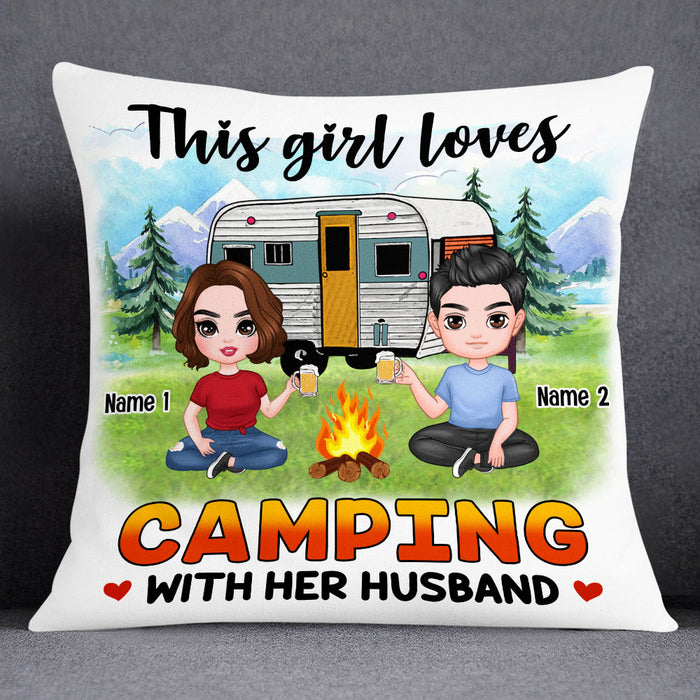 Personalized Camping Couple Love Pillow DB311 30O53 1