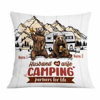 Personalized Camping Couple Love Bear Pillow DB312 26O26 thumb 1