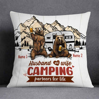 Personalized Camping Couple Love Bear Pillow DB312 26O26 thumb 1