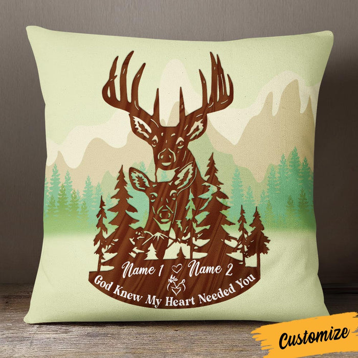 Personalized Deer Hunting Couple Pillow DB314 23O36 1