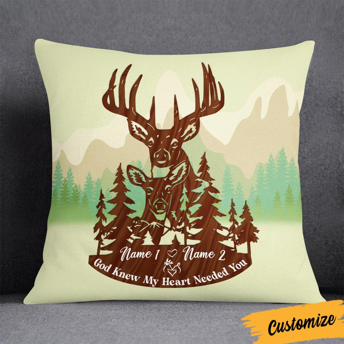Personalized Deer Hunting Couple Pillow DB314 23O36 1