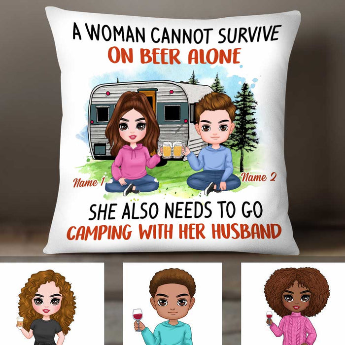 Personalized Camping Couple Love Pillow DB312 95O34 1