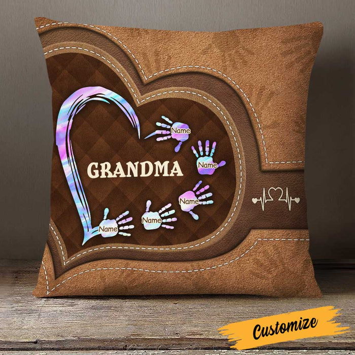 Personalized Mom Grandma Heart Pillow DB314 95O23 1