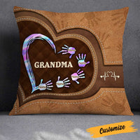 Personalized Mom Grandma Heart Pillow DB314 95O23 thumb 1