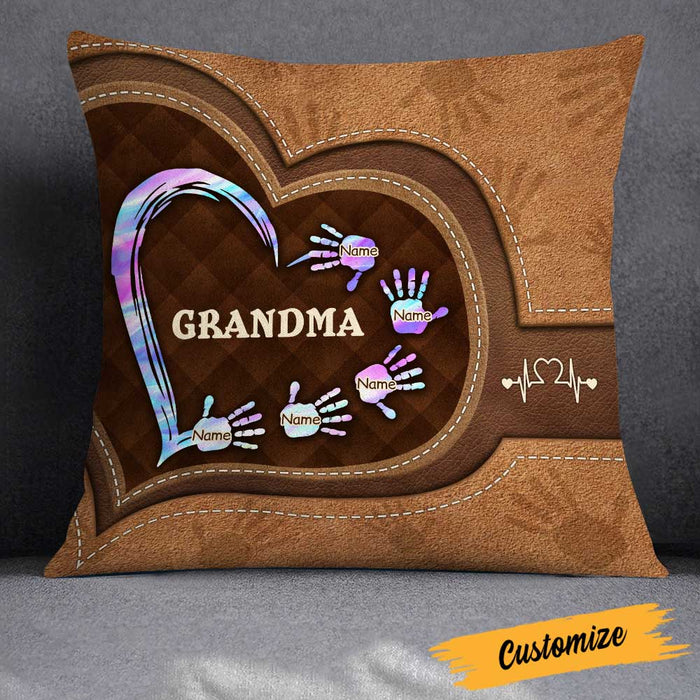 Personalized Mom Grandma Heart Pillow DB314 95O23 1