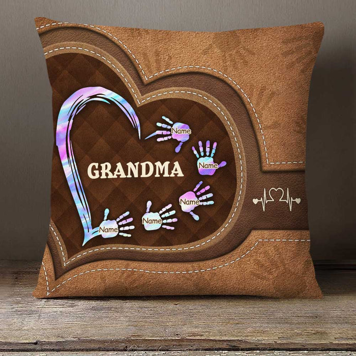 Personalized Mom Grandma Heart Pillow DB314 95O23 1