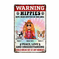 Personalized Hippie Area Dog Girl Metal Sign DB313 81O58 thumb 1