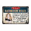 Personalized Bathroom Rules Welcome Metal Sign DB314 81O58 1