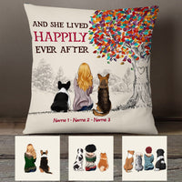 Personalized She Lived Happily Ever After With Dog Pillow JR251 30O53 (Insert Included) thumb 1