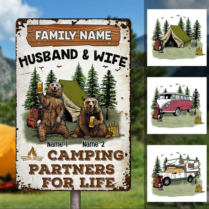 Personalized Camping Husband & Wife Couple Metal Sign DB316 81O36 1
