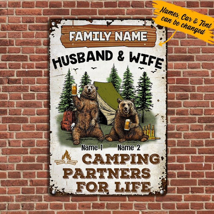 Personalized Camping Husband & Wife Couple Metal Sign DB316 81O36 1