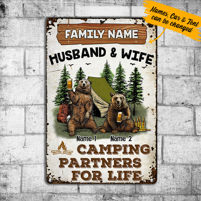 Personalized Camping Husband & Wife Couple Metal Sign DB316 81O36 1