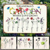 Personalized Grandma Love Garden Metal Sign DB311 24O58 1