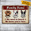 Personalized Dog Welcome No Need To Knock Metal Sign DB312 24O34 1