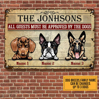 Personalized Dog Welcome All Guests Metal Sign DB313 24O47 thumb 1