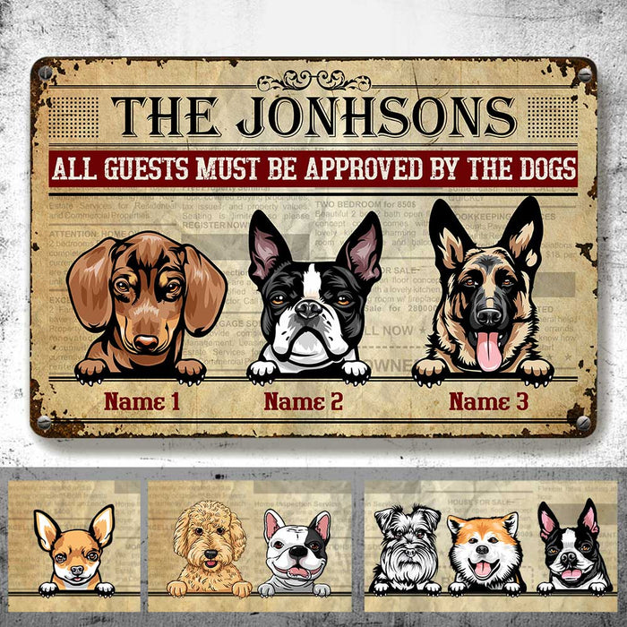 Personalized Dog Welcome All Guests Metal Sign DB313 24O47 1